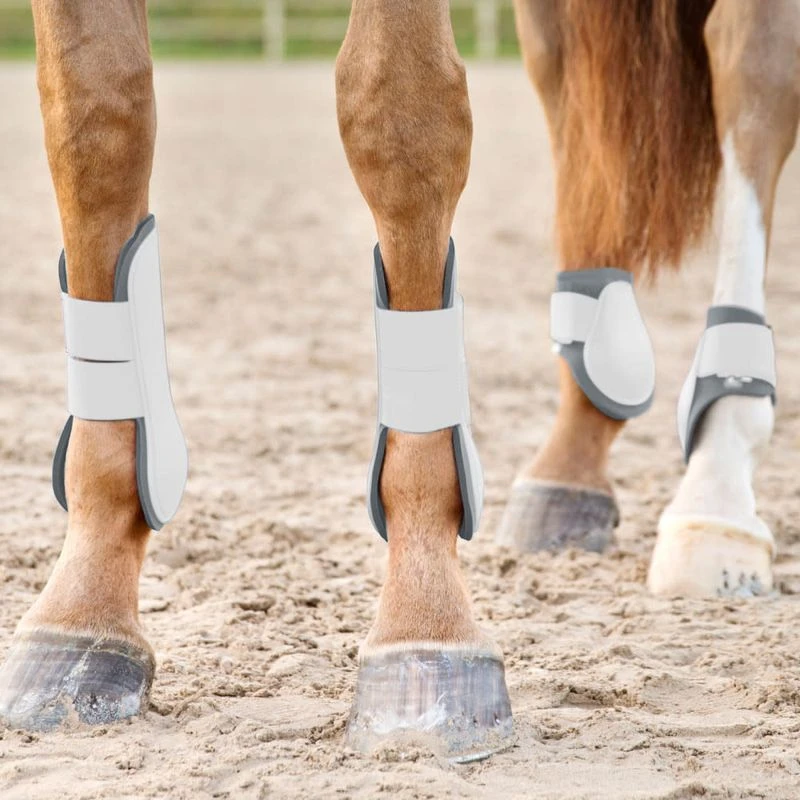 Horze Tendon Boots - White/Grey 5 Horze Tendon Boots - White/Grey - Image 3