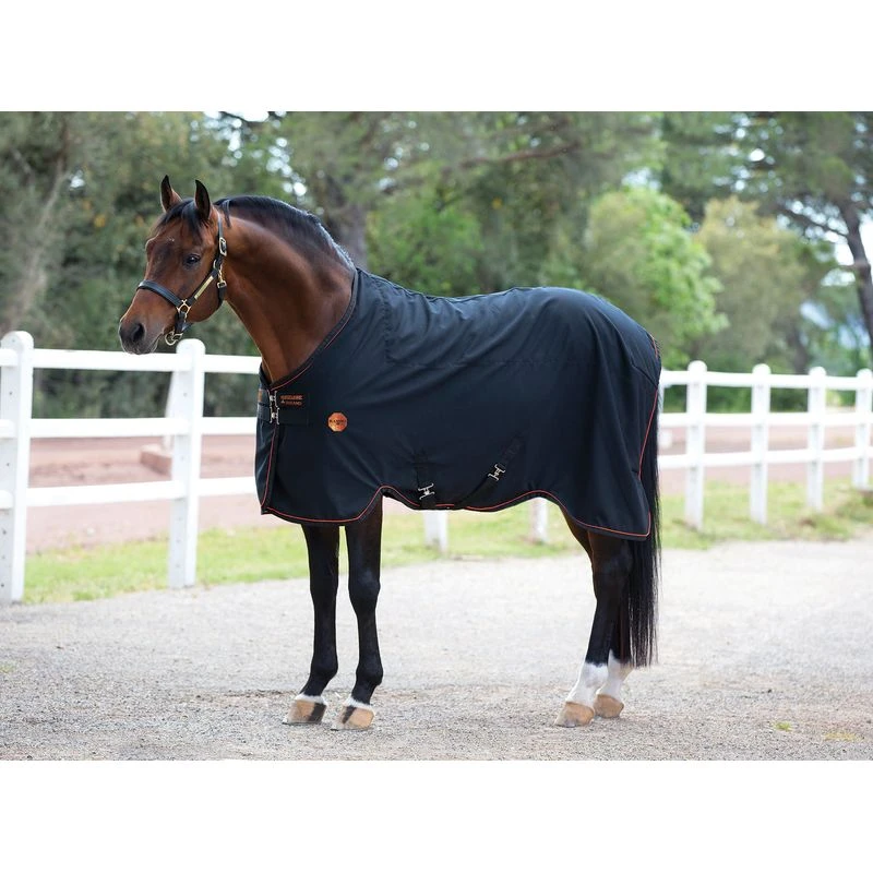 Rambo Ionic Stable Sheet - Black/Black/Orange Stripe 4 Rambo Ionic Stable Sheet - Black/Black/Orange Stripe - Image 2