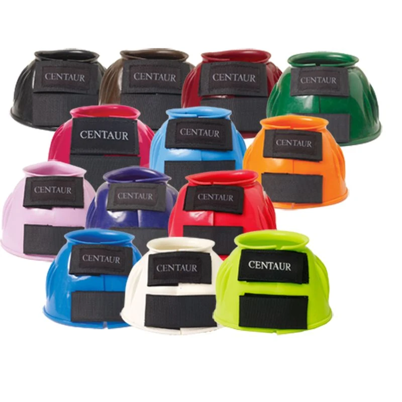 Centaur PVC Ribbed Double Hook And Loop Bell Boots - Black 4 Centaur PVC Ribbed Double Hook And Loop Bell Boots - Black - Image 2