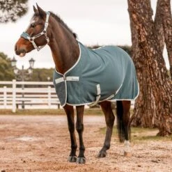 Horze Trixi Pony Fleece Cooler Blanket - Goblin Blue -The Horse Essentials 649229 800 800